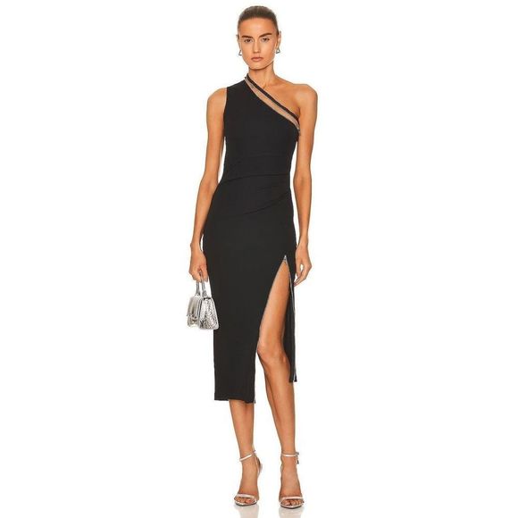 Helmut Lang Dresses & Skirts - 10. Helmut Lang Women's Black Asymmetrical Zip Dress Size Small